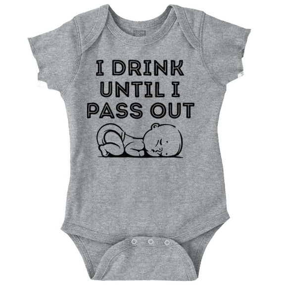 Drink Milk Pass Out Babies Adorable Romper Boys or Girls Infant Baby Brisco Brands NB