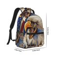 thumbnail image 2 of Salouo Eagle With USA Flags Print Laptop Backpack 16.5'' Daypack Carry On Backpack for Men Women Outdoor Bag Laptop Sleeve and Dual for Weekender/Business/Hiking-One Size, 2 of 6