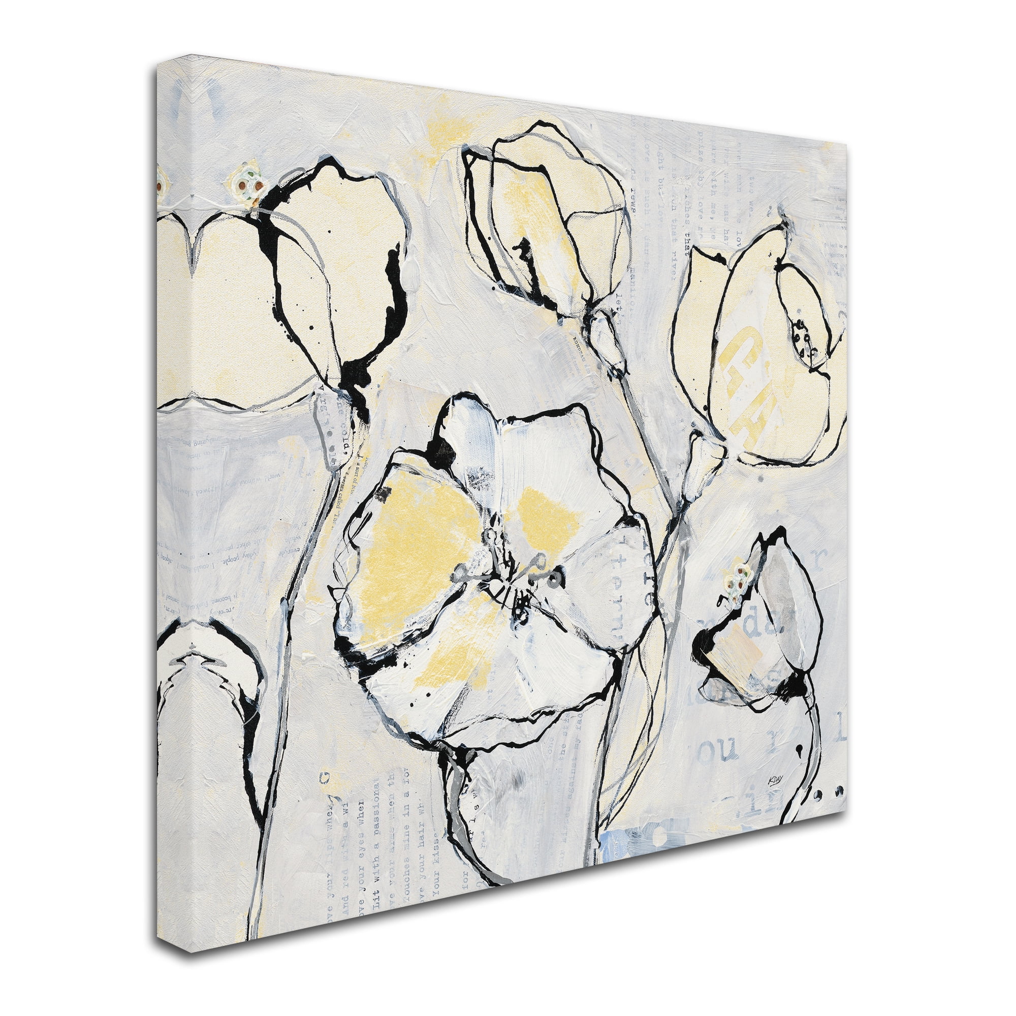 Trademark Fine Art '16 Again III with Yellow' Canvas Art by Kellie Day