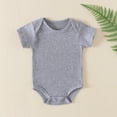 thumbnail image 2 of Girls Clothes Summer 2024 Baby Bodysuits Clearance Baby Clothes Jumpsuit Boys Girls Solid Knoted Short Sleeves Romper Toddler Onesie, 2 of 4