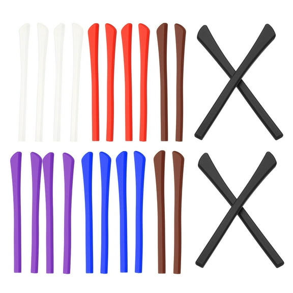 Uxcell Glasses End Tips Eyeglass Anti Slip Ear Sock Pieces Tube Sleeve Silicone Style 2, Assorted Colors 12 Pairs