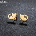 thumbnail image 1 of SMJEL-pendientes con pasador de acero inoxidable para mujer y niña, joyería para perro salchicha, Chihuahua, accesorios para gatito, 1 of 2