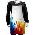 thumbnail image 1 of Colorful Kids Apron, Contemporary Demonstration of Flourishing Waves and Drops Artwork Concept, Boys Girls Apron Bib with Adjustable Ties for Cooking Baking Painting, Multicolor, by Ambesonne, 1 of 2