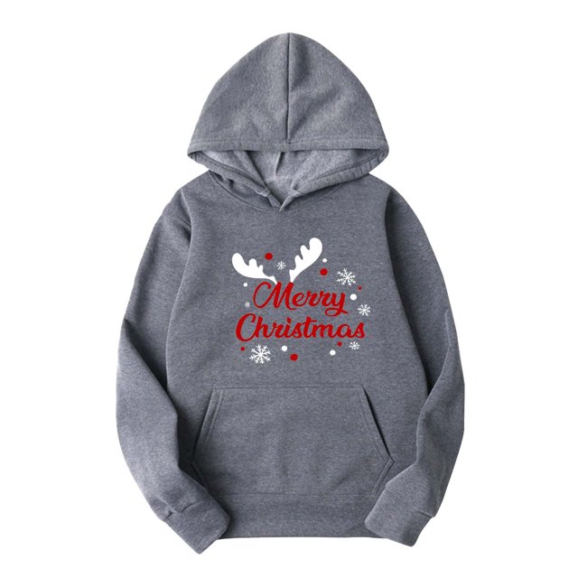 Sudadera con capucha para hombre, informal, con estampado navideño, de manga larga, tipo blusa