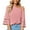 Pink, variant on Women's Chiffon Shirt Casual One Shoulder Tops Fashionable Seven-Point Flared Sleeves Blouses