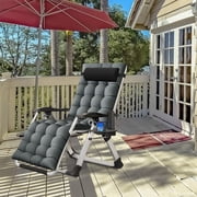MOPHOTO Zero Gravity Chair Camping Recliner Lawn Recliner, Patio Lounger Chair, Outdoor Portable Chaise with Detachable Soft Cushion, Cup Holder, Headrest