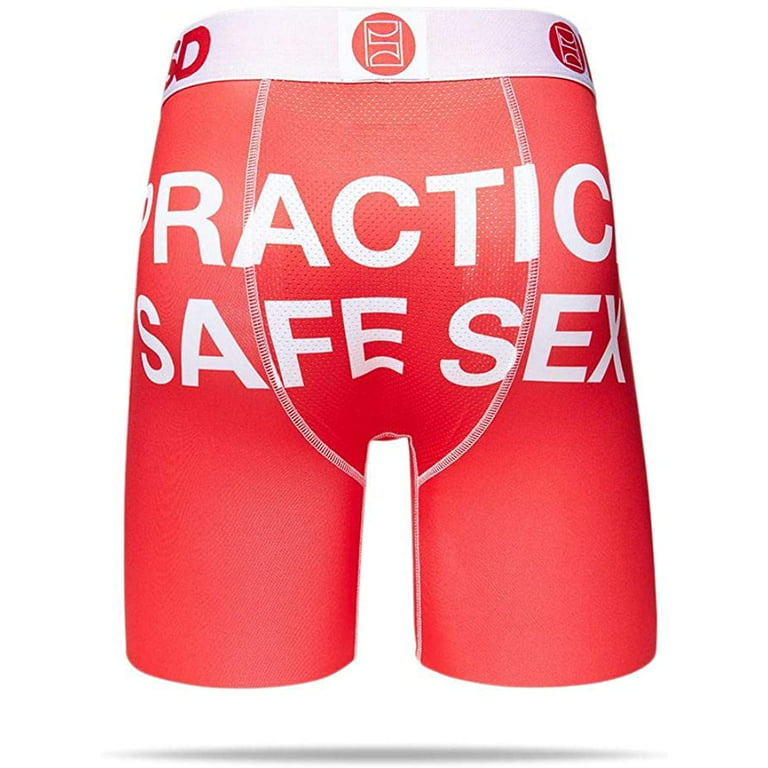 PSD Men's Practice Safe Sex Boxer Brief Underwear (Large (36-38)) 