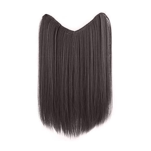 ZOUBAOQ Wig Big Wave Hair Extension Straight Long Clip In Hair Extensions Black Brown High Tempreture Synthe