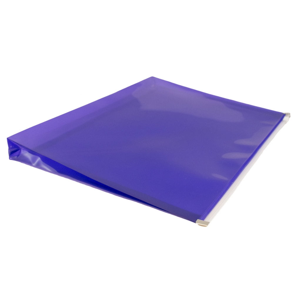 JAM Paper Plastic Envelopes with Zip Closure, Letter Booklet, 9 3/4 x 13, Purple, 3/Pack