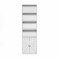 thumbnail image 4 of Furinno Jensen Farmhouse 6-Shelf Display Bookcase, Bookshelf with Doors, White, 4 of 5