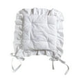 thumbnail image 2 of Floral Chair Pad Ruffled Cushion Elegant White for Farmhouse Country Kitchen Dining Chairs, 2 of 9