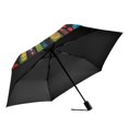 thumbnail image 2 of FORMRS Travel Umbrella Folding Auto Open Close Windproof Rain UV Protection, Red Colorful Flowers with Dots, 2 of 8