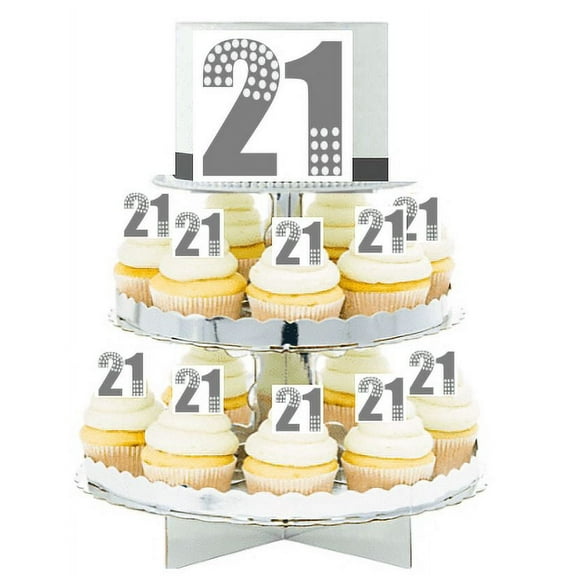 21st Birthday Edible Photo Toppers & Edible Cupcake Decoration Kit