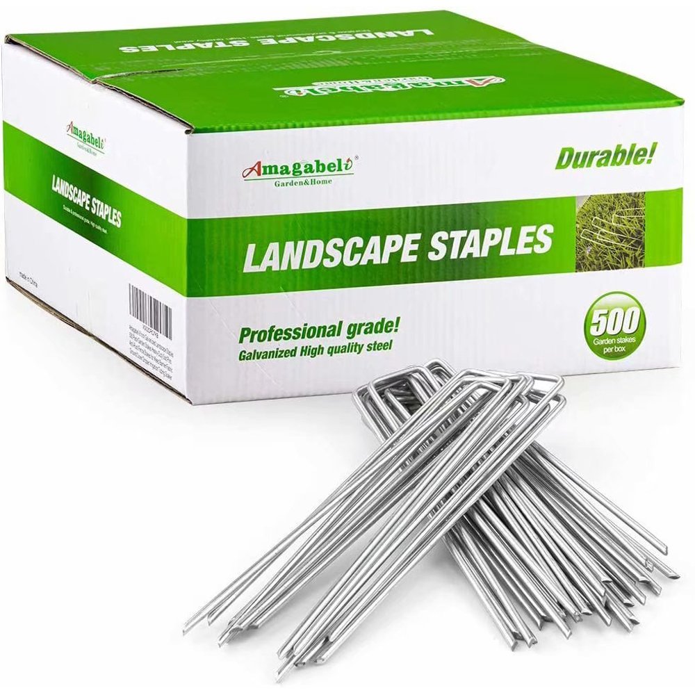 6 Inch Garden Stakes Galvanized Landscape Staples 11 Gauge 500 Pack