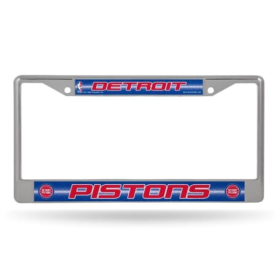 Detroit Basketball Pistons Standard Size Chrome License Plate Frame - It Sparkles! - Let's Go!
