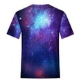 thumbnail image 6 of Penkiiy Galaxy Printed Shirt ,Women's 2024 Spring And Summer Casual Fashion Sky Print Short-Sleeved Round Neck T-Shirt Tops/Shirts S Purple, 6 of 6