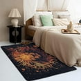 thumbnail image 3 of Leo Zodiac Area Rug - 4x6 Rug - Leo Rug - Lion Head Constellation Area Rug - Celestial Rugs - Black and Gold Carpet, 3 of 7