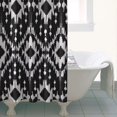 thumbnail image 4 of Black Geometric Pattern Shower Curtain 36"x72" ,Bathroom Decorative Shower Curtains Set with 12 Hooks,Modern Waterproof Washable Shower Curtain, 4 of 6