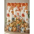 thumbnail image 4 of Fsddascl Thanksgiving Fall Shower Curtain Set - Long 72" x 84" Washable Bathtub Curtain with 12 Hooks, Orange Maple Leaves Pumpkin Sunflower Waterproof Fabric Stall Shower Curtains for Bathroom, 4 of 6
