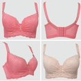 thumbnail image 5 of HEVIRGO Women Adjustable Push Up Side Gathering Furu Lace Bra Shaping Underwear,Light Pink 40D, 5 of 10