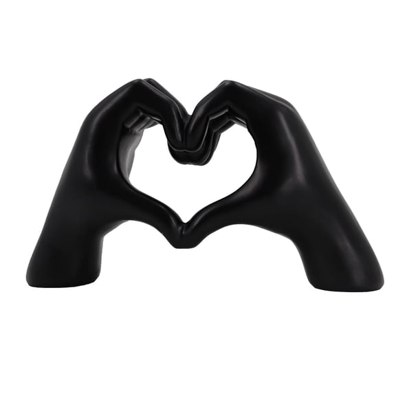 LQCrafK Gold Heart Hands Sculpture Decor, Resin Golden Modern Abstract Love Finger Statue, Gold Hand Model Decoration for Home Living Room Bedroom Bookshelf Shelves Wedding Office Desk Table - Gold
