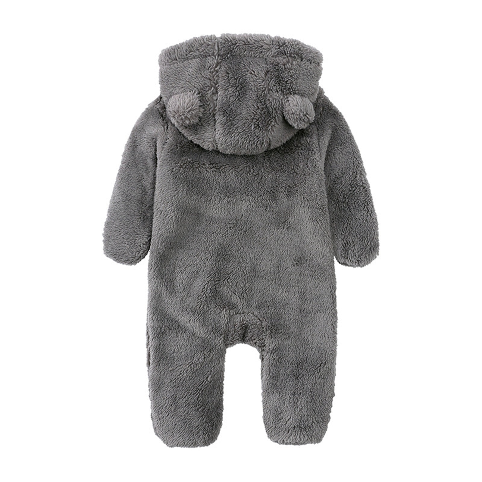 XFHLMJFF Baby Boys Girls Long Sleeve Pajamas Winter Coat Solid Color Bear Warm Footed Onesies 9-12 Months