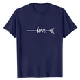 thumbnail image 3 of FRSASU Men’s Short Sleeve Shirts Crew Neck T-Shirt Love Print Casual Crew Neck Solid Basic Tops Navy, 3 of 4