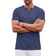 thumbnail image 4 of GENTS BLISS Henley Men Shirts Short Sleeve T shirts for Men V Neck Casual Men Shirts, 4 of 8