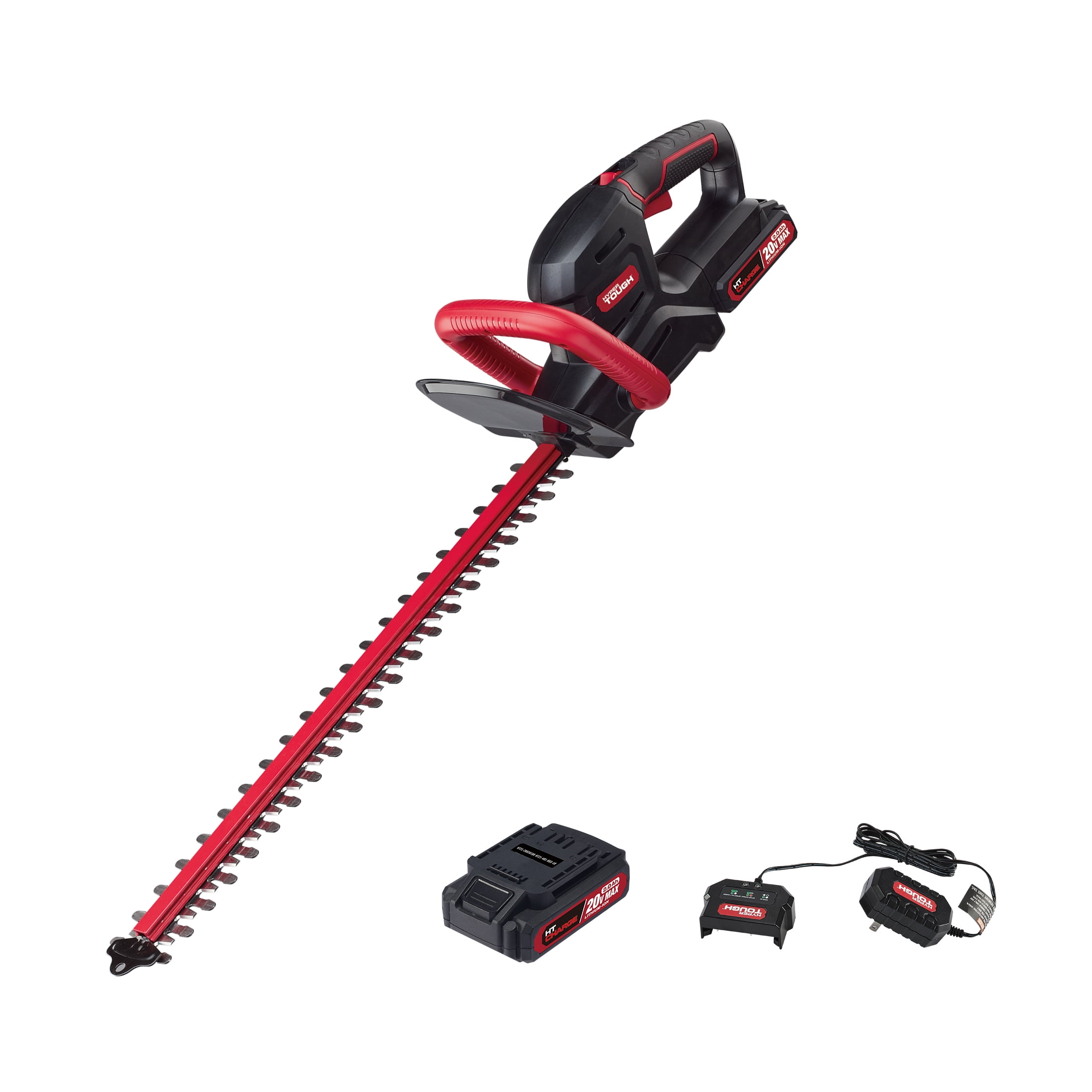 Hyper Tough 20V Max Cordless 22inch Hedge Trimmer, 2.0Ah Battery and