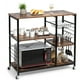 thumbnail image 5 of Costway Carrito de cocina con ruedas universales, carrito de cocina para microondas con estructura de metal repisas cesta y ganchos, fácil de montar, 5 of 6