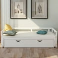 thumbnail image 2 of Harper & Bright Designs Modern Pine Wood with Trundle Daybed, Twin/King, White, 2 of 10