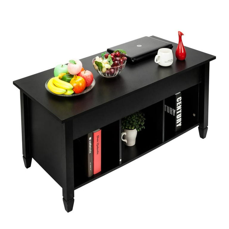 Ktaxon lift top coffee table modern deals furniture hidden compartment and lift tablet black