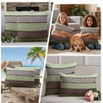 thumbnail image 5 of Sage Green Wooden Outdoor Waterproof Pillow Covers, Grey Stripe Gradient Country Rustic Decorative Square Throw Pillowcase Sofa Cushion Sham for Patio/Couch/Chair, 16"x16" 2 Pack, 5 of 8