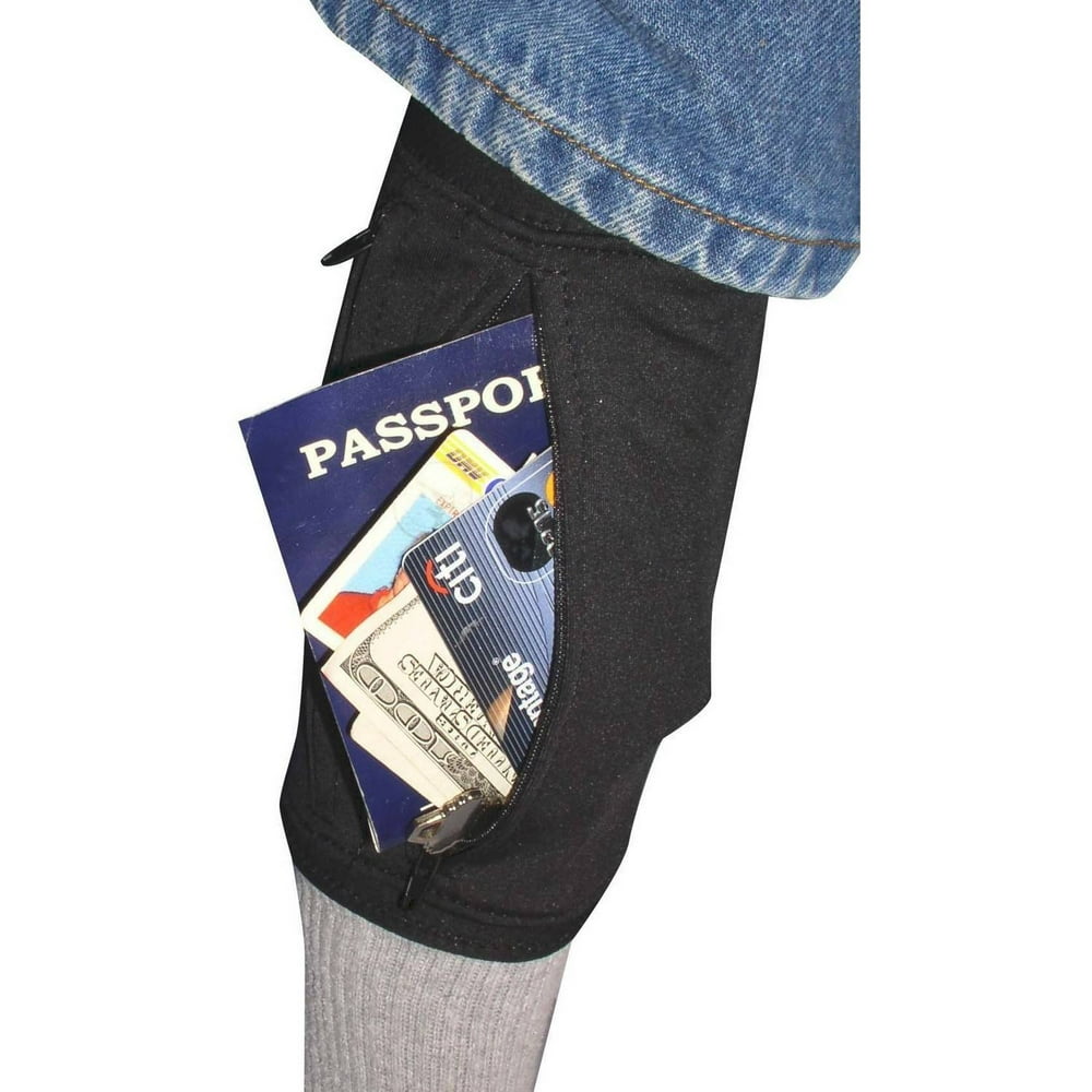 En Route Travelware 067 6 x 8 Deluxe Hidden 2Pocket Leg Wallet, Black