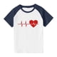thumbnail image 3 of Blusas y camisas de manga corta con cuello redondo para niños y niñas, blusa de manga corta con estampado de cuello redondo, 3 of 7