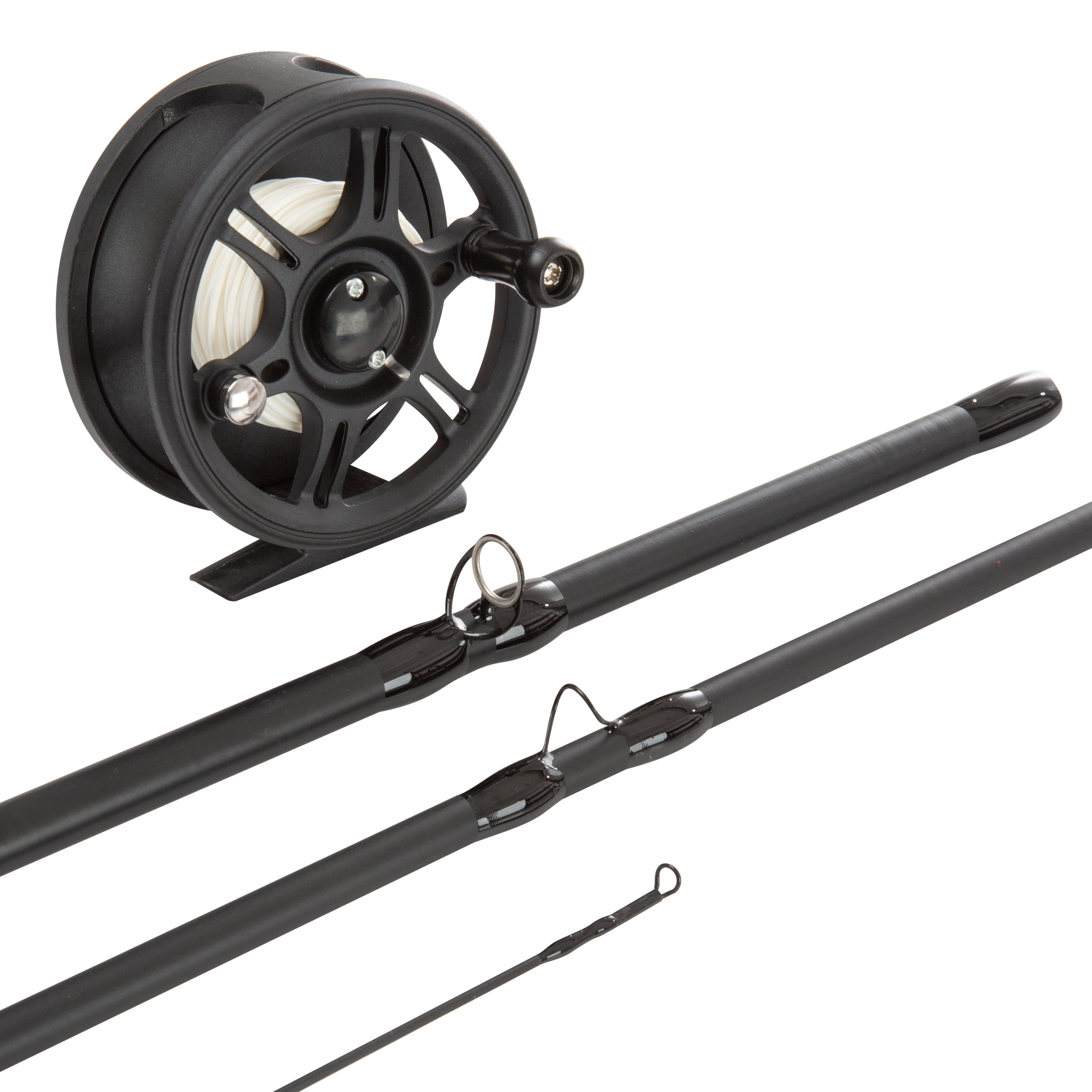 Wakeman Fly Fishing Rod and Reel Combo with Accessories (Black)