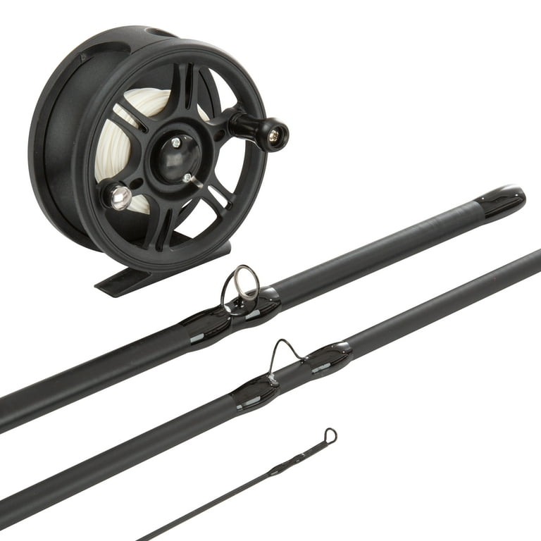 Fly Fishing Rod and Reel Combo ? Carrying Case Flies and Fishing Line  Included ? Charter Series Gear and Accessories by Wakeman Outdoors (Black)