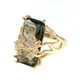 thumbnail image 1 of Anillo fresco de diamantes para mujer Anillo de circón cuadrado dorado Tamaño 6-10, 1 of 2