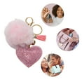 thumbnail image 3 of Unique Bargains 1 Pc Fashionable Heart Handbag Charm Decorative Keychain Pink Gold Tone, 3 of 5