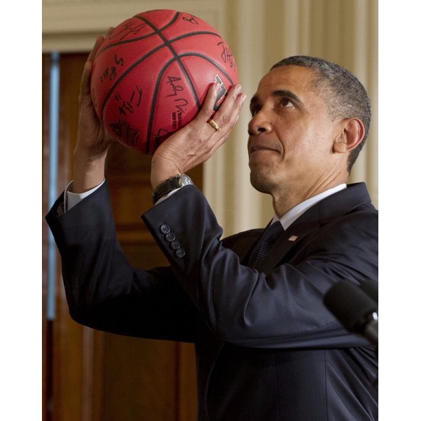 Framed Art for Your Wall Barack Obama Basketball President Hoops