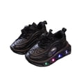 thumbnail image 7 of WAVSUF Kids Girls Casual Sneakers Soft Breathable Slip On Light Up Casual Play Flat Shoes Black 7 Toddler, 7 of 7