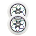 thumbnail image 3 of 2Pcs Scooter Série Accessoires 110Mm Roues de Scooter Roues PU Colorées Roues de Voiture de Cascade Épaisses avec Roulements (Blanc), 3 of 5