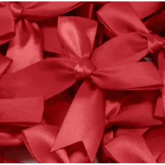 Red Satin Ribbon Bows 12 Count