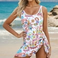 thumbnail image 2 of Gpoecd Maillots de Bain une Pièce pour Femmes Robe de Bain Florale Maillot de Bain Tropical de Plage avec Design Jupe Ensembles de Maillots de Bain pour Femmes Rose,P, 2 of 8