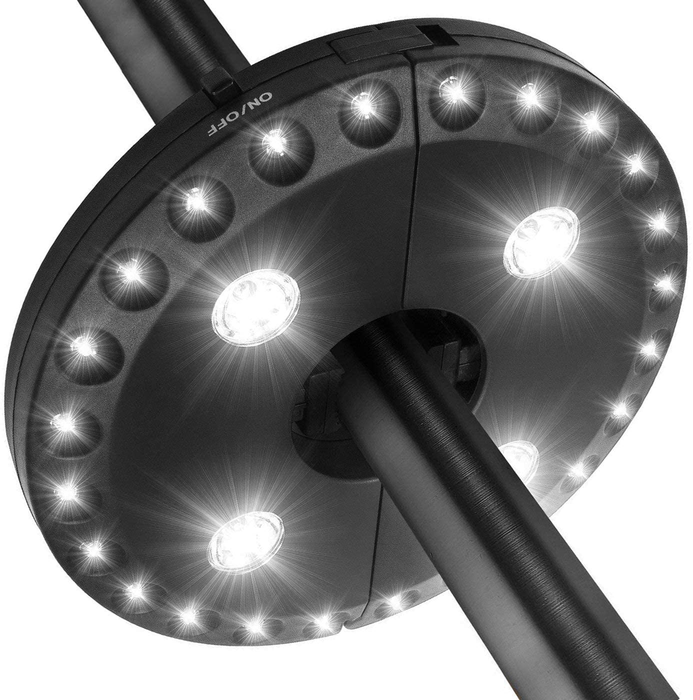 Cordless Umbrella Pole Light 3 Brightness Mode 28 LED Light 200 Lumen Warm White 