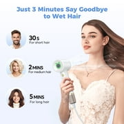 High Speed Hair Dryer - Bopcal 200 Million Negative Ionic Blow Dryer for Hair Care,4 Temps & 2 Speeds,for Home, Travel and Gift Choice(White)