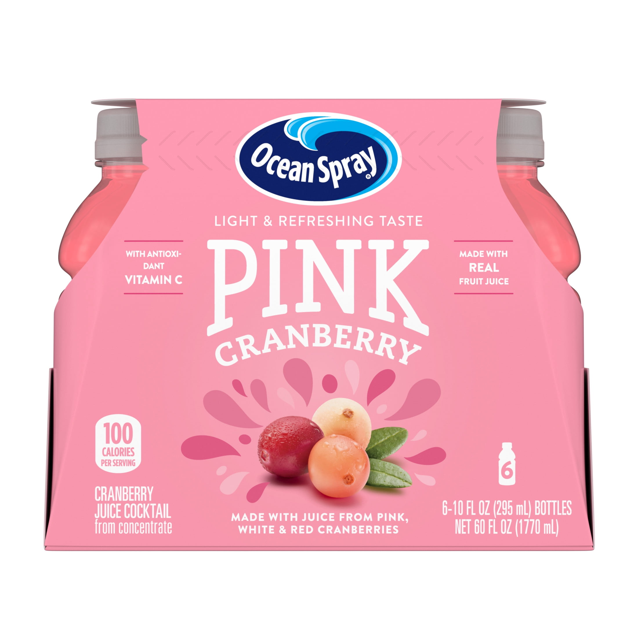Ocean Spray(R) Pink Cranberry Juice Cocktail, 10 fl oz Bottles, 6 Count