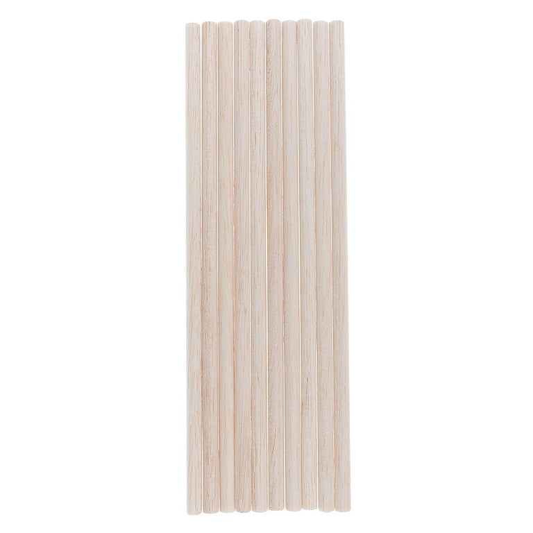 10PC Round Balsa Wood Sticks Unfinished Pieces Walnut Wooden Rods