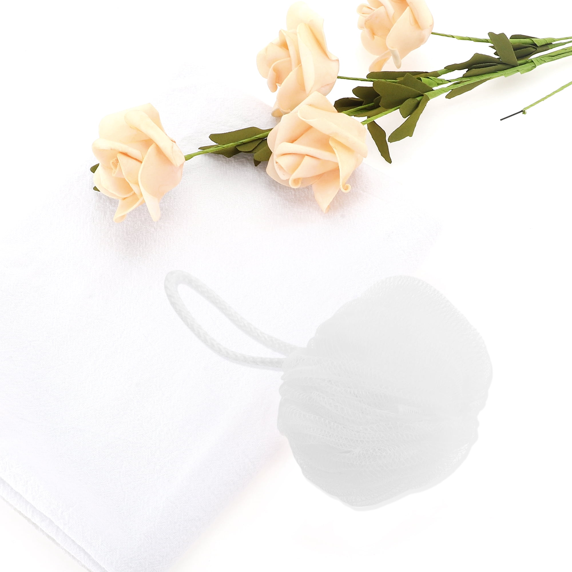 Unique Bargains Lanterns Bath Shower Loofah Sponge 1 Pc White