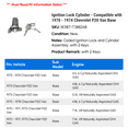 thumbnail image 2 of Ignition Lock Cylinder - Compatible with 1970 - 1974 Chevy P20 Van Base 1971 1972 1973, 2 of 2
